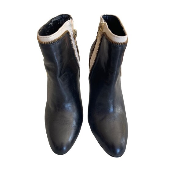 Banana Republic Women’s Leather Stiletto Heel Ankle Booties Black & Cream Size 6 - Picture 2 of 7